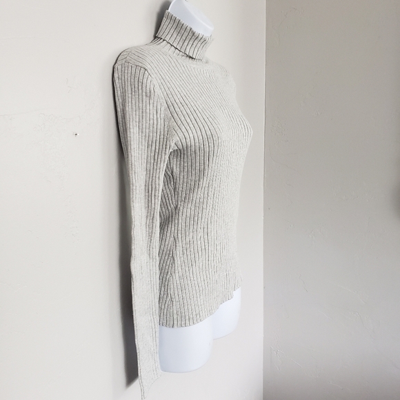 Chadwicks Grey Ribbed Long Sleeve Turtleneck PM M - Picture 3 of 6